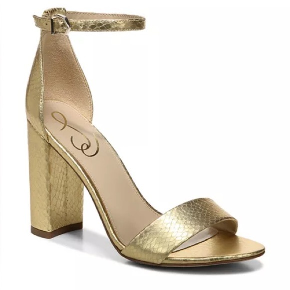Sam Edelman Shoes - Sam Edelman Women's Yaro Almond Toe Gold High Heel Sandals size 9
